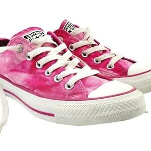 Converse Hot Pink Tie-Dye Low-Top Sneakers
